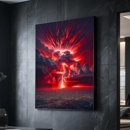 Ohhvvow Red Lightning Diamond Painting Kit for Adults - 12x16 Inch 5D Diamond Art with Full Drill Diamonds Dot Kits, Complete DIY Craft Kit (Includes Tools & Tray) - color: Red lightning
