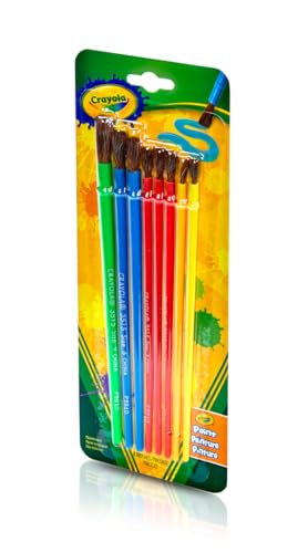 Crayola Kids Paint Brush Set (8ct), Painting Supplies for Kids, Assorted Sizes, Kids Arts & Crafts Supplies for Elementary & Preschool
