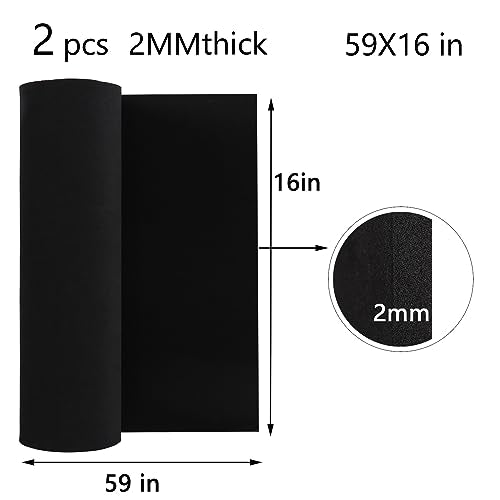 AMZQNART 2 Pack EVA Foam 2mm, Cosplay Foam Roll, 16 x 59in Black, Suitable for Large Foam Cosplay Modeling, DIY Projects, Crafts, Ultra High Density 90 kg/m3. - color: 2PCS:16×59in Black, size: 2mm-Thick