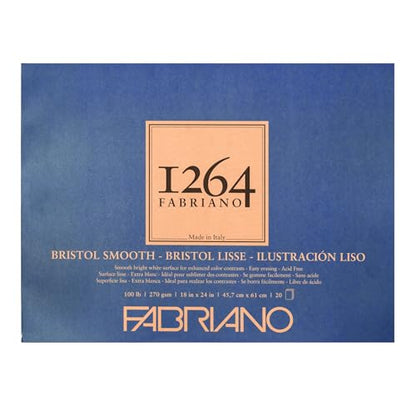 Fabriano 1264 Bristol Pad, Smooth, 18" x 24" - size: 18 x 24