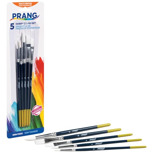 Prang Hobby Paint Brush Set, Assorted Sizes, 5 Brushes/Set, 1 Set - size: 5 Count (Pack of 1)