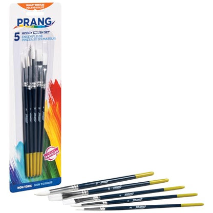 Prang Hobby Paint Brush Set, Assorted Sizes, 5 Brushes/Set, 1 Set - size: 5 Count (Pack of 1)