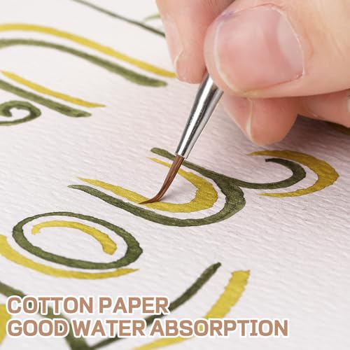 50 Sheets Watercolor Paper 9 x 12 in, 300 GSM, Deckle Edge, Ivory - size: 9 x 12inch