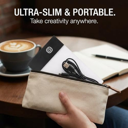 LED Light Board Mini A6 Portable Tracing LED Copy Board Light Box, Drawing Box Flip Book Kit Tablet Paint Pad, Eye Protective Adjustable Light Box 3.3 x 5.1in