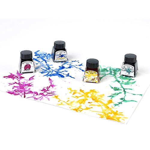 Winsor & Newton Drawing Ink, 14ml Bottle, Brilliant Green | Fast-drying, transparent & water-resistant; Outstanding Color Brilliance; Perfect for brush, dip pen, airbrush applications. - color: Brilliant Green, style: 14ml Bottle