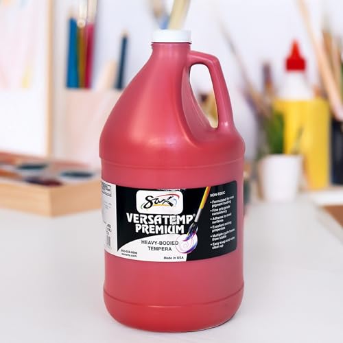 Sax Versatemp Premium Heavy-Bodied Tempera Paint, Primary Red, 1 Gallon