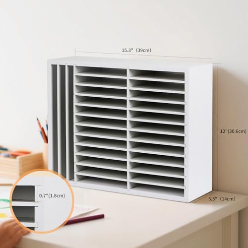 AUTOARK Wooden Marker Storage Organizer,White,AHK-066 | Holds 270 Markers,Pens,Pencils & Art Supplies,Vertical Space-Saving Desk Storage - size: 270 Markers
