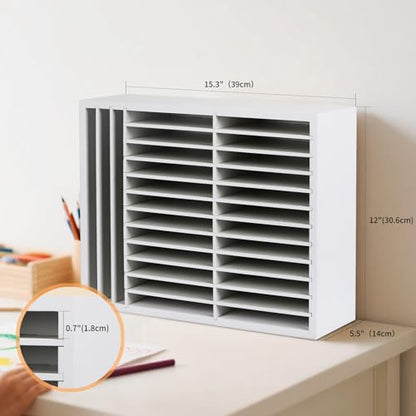 AUTOARK Wooden Marker Storage Organizer,White,AHK-066 | Holds 270 Markers,Pens,Pencils & Art Supplies,Vertical Space-Saving Desk Storage - size: 270 Markers