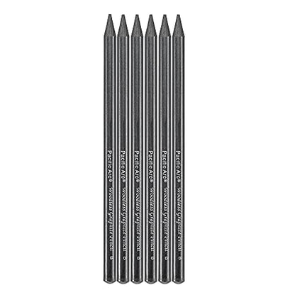 Pacific Arc Woodless Graphite Pencil 6 Pack Set, B, for Sketching, Drawing, Coloring and Art - color: B