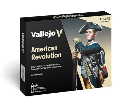 Vallejo - American Revolution Acrylic Paint Set | Model Color | Figure Color Series Historical Miniature Kit to Achieve Historical Accuracy with Artist-Grade Pigments | 16 bottles x 18 ml (0.6 fl.oz.) - style: American Revolution