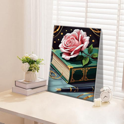 ATDMS Flower Paint by Numbers Kit for Adults with Frame, 8x12 Inch - color: Flower 275