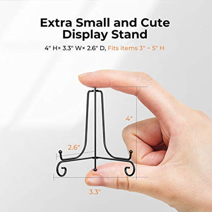TR-LIFE 4 Pack Plate Stands for Display - 4 Inch Plate Holder Display Stand + Metal Easel Stand for Picture Frame, Decorative Plates, Book, Photo, Collectibles (4 Pack) - size: 4 Inch(4pcs)