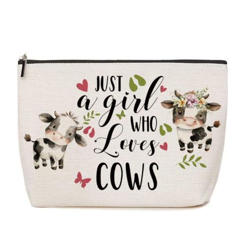Lovdazzles Cow Gifts for Girls Makeup Bag Funny Animal Cosmetic Bag - color: Multicolor 1758