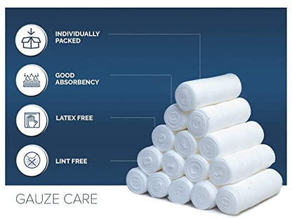 Gauze Rolls Pack of 24 – Premium Quality Lint and Latex-Free 4 inches x 4.1 Yards Conforming Stretch Bandages Designed for Effective Wound Care & Comfort - Ideal for use as a Mummy wrap - size: 4 Inch - 24 Rolls