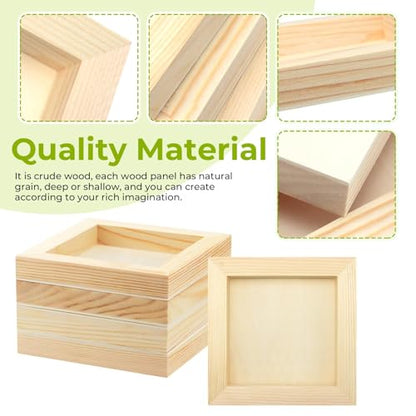 FSWCCK 5 Pack 5 x 5 inch Wood Panel Boards, Unfinished Wood Canvas Panels for Crafts, Painting Canvas, DIY Art Projects, Pouring, Arts Use with Oils, Acrylics - size: 5"X 5" 5 Pack