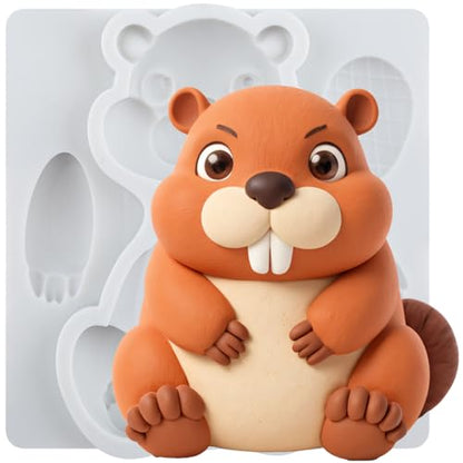 Beaver Polymer Clay Mold Beaver Woodland Animal Silicone Molds - color: Style J