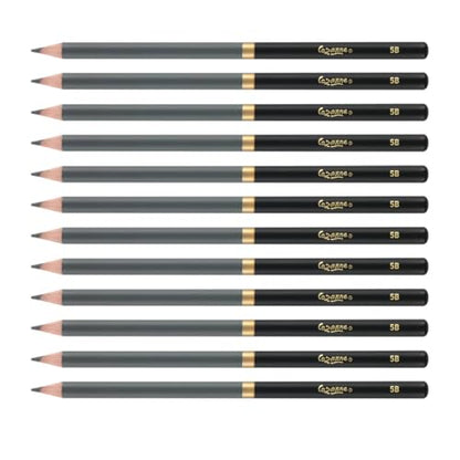 Cezanne Graphite Drawing Pencils Set - 5B, Set of 12 Break-Resistant Graphite Lead, Easy-to-Sharpen Sketch Pencils, Master Artist Quality Graphite Pencils for Technical and Artistic Drawing - color: 5B, size: Set of 12