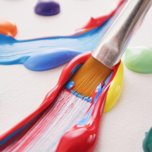 Complete Acrylic Paint Set – 12х Rich Pigment Colors & 6x Art Brushes - Includes 3 Paint Canvases, Palette Knife & Sponge - Perfect for Canvas, Clay, Ceramic - Non-Toxic, Great for Kids & Adults