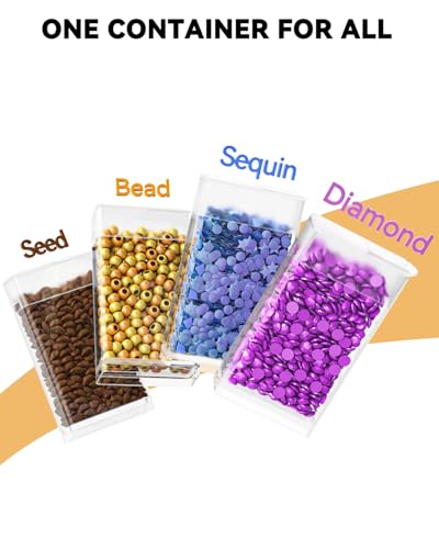 ARTDOT 2 Pack Diamond Painting Storage Containers with 70 Rectangle Grids, Bead Organizer Box Stackable Assembly Design for Crafts Storage Accessories, Art Beads, Seeds - size: 70 Containers with 2 Drawers