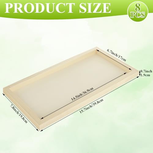ABuff 8 Pack Birch Wood Panels 8x16 Wood Panel Boards Unfinished Wooden Canvas Boards for Painting, 3/4" Deep Wooden Cradled Panels for Pouring, Painting Crafts, Arts Use with Oils, Acrylics