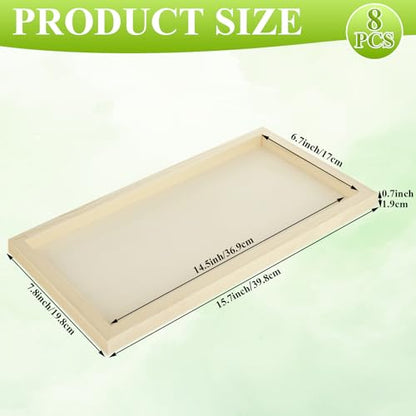ABuff 8 Pack Birch Wood Panels 8x16 Wood Panel Boards Unfinished Wooden Canvas Boards for Painting, 3/4" Deep Wooden Cradled Panels for Pouring, Painting Crafts, Arts Use with Oils, Acrylics