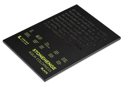 Stonehenge Aqua Black Medium Weight Medium Weight Pad, 140lb, Coldpress, 10 x 14 Inches, 15 Sheets for Wet and Dry Media - size: 10 x 14