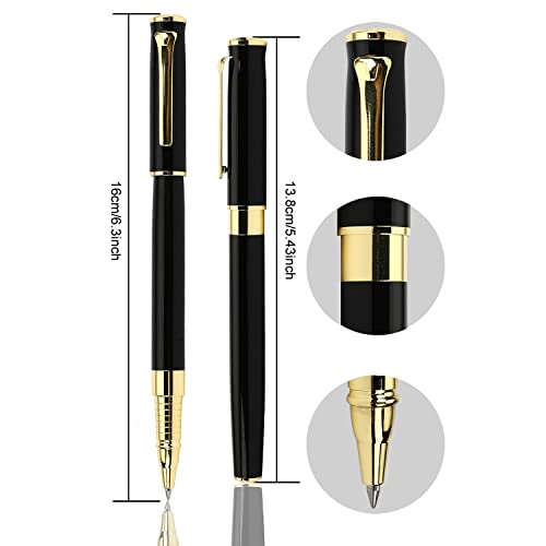 YIVONKA Luxury Ballpoint Pen Black Refill Line width 0.5mm,Best Office Pen Gift for Men & Women Professional Executive,Nice BallPens Classy Gift Box (Black) - color: Black