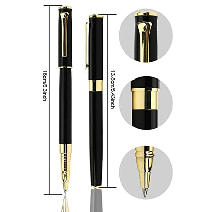 YIVONKA Luxury Ballpoint Pen Black Refill Line width 0.5mm,Best Office Pen Gift for Men & Women Professional Executive,Nice BallPens Classy Gift Box (Black) - color: Black
