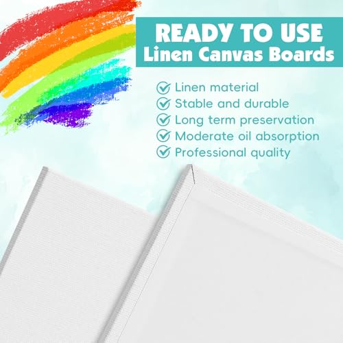ESRICH Professional Linen Canvas for Painting, 5 Pack Linen Flat Canvas Panels 11x14 Primed Acid Free Blank Canvas Boards for Painting for Artists, Painters - size: Linen canvas-5p11x14in