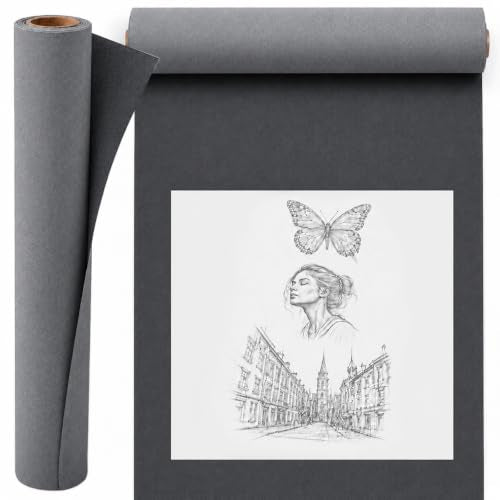 Fuyoooo 1 Roll 20 in x 90 ft Extra Large Graphite Transfer Paper Waxed Carbon Paper for Tracing Drawing and Sketching Transfer on Canvas Wood Ceramic Metal and Crafts (Black) - color: Black, size: 20 in X 90 ft, style: Waxed