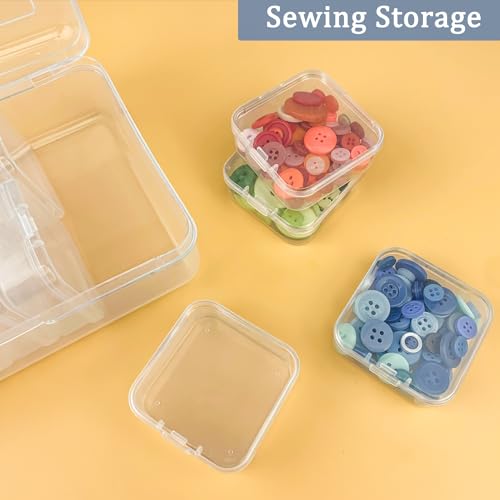 DUOFIRE Bead Organizer 18 Clear Plastic Bead Storage Containers Hinged Lids - size: 18 Grids | 1 Pack