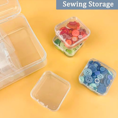 DUOFIRE Bead Organizer 18 Clear Plastic Bead Storage Containers Hinged Lids - size: 18 Grids | 1 Pack