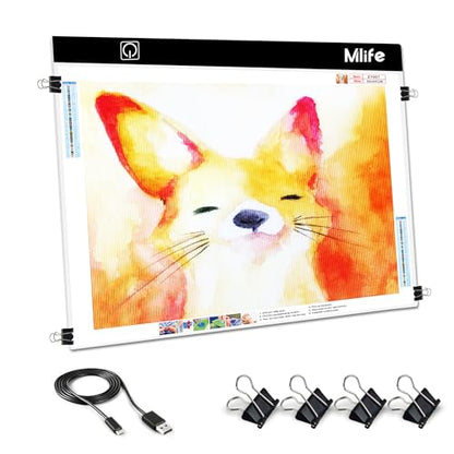 Mlife A3s Diamond Art Painting Light Board with 3 Adjustable Brightness Tracing Light Box, USB Powered LED Light Pad Diamond Art Accessories for Drawing, Sketching, Animation - style: A3S