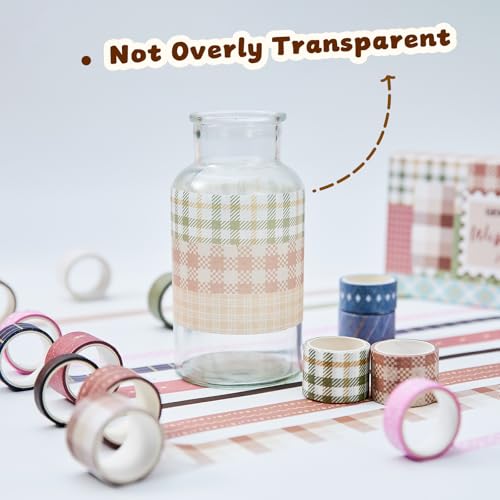 Neutral Washi Tape Set 24 Rolls,Decorative Masking Tape for Junk Journal, Scrapbooking Supplies, DIY Crafting Supplies - style: Neutral