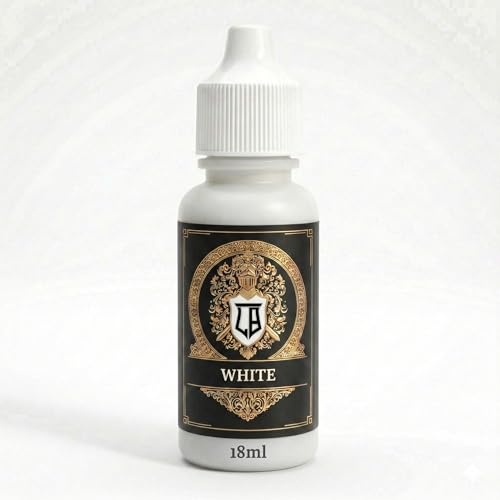 Ludus Bellum Miniature Paint White Color 18ml Precision Dropper Bottle | Professional Acrylic Paint for Miniatures & Models, Provides Quality Acrylic Tones and Shades for Warhammer 40K D&D Figures - color: White