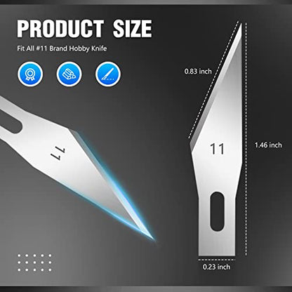Zhehao 600 Pcs Knife Blades 11 High Carbon Steel Blades Bulk Hobby Art Refill #11 Precision Knife Replacement with Storage Case for Scrapbooking Cutting Stencils Wood Carving
