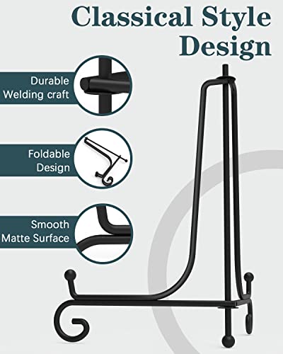 Lzerking Iron Display Stand 10 Packs, 10 Inches Plate Stand for Display