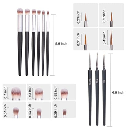 Yoseng Drybrush Set with Miniature Paint Brushes-10 Pc Premium Art Paintbrush Set for Tabletop & Wargames Miniatures,Citadel,Figurine, 40k,Ideal for Detailing - 10 Different Size - style: 10P Black