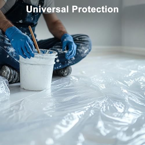 3pcs 9X12FT Plastic Drop Cloths,Waterproof Anti-dust Cover, Disposable Tarp for Painting for Couch/Furniture Cover - size: 3pack