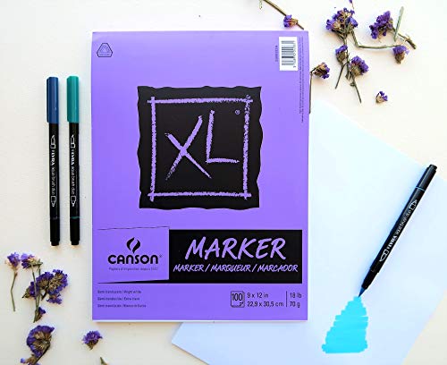 Canson XL Series Marker Paper, Foldover Pad, 9x12 inches, 100 Sheets (18lb/70g) - Artist Paper for Adults and Students