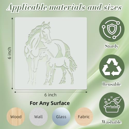 Horse Stencils for Crafts Reusable 25Pcs Stencils(6X6 Inch) - color: Horse