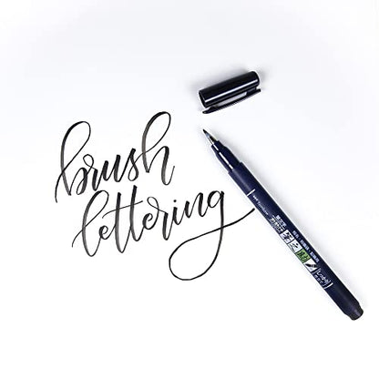 Tombow Fudenosuke Brush Pen, Hard Tip, Black (Pack of 2) - size: 1 Count (Pack of 2), style: Hard