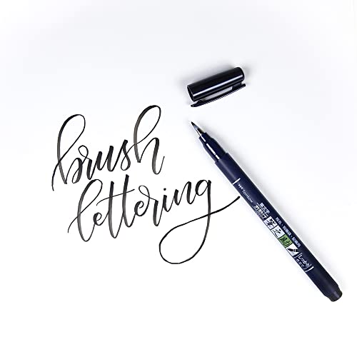 Tombow Fudenosuke Brush Pen, Hard Tip, Black (Pack of 2) - size: 1 Count (Pack of 2), style: Hard