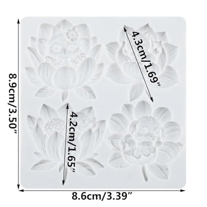 Animal Lotus Flower Polymer Clay Mold Cat Dog Owl Silicone Molds - color: Style B