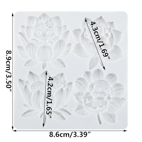 Animal Lotus Flower Polymer Clay Mold Cat Dog Owl Silicone Molds - color: Style B
