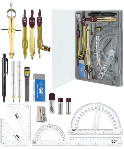 Mr. Pen- Geometry Set, 15 pcs, Gold, 6 Inch Swing Arm Protractor, Divider - color: Gold
