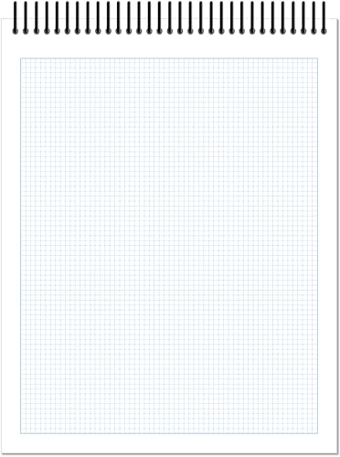 Orange Media Grid Sketchbook. Spiral Bound. Top Spine. Multi-Media. (8.5" x 11") 1/8" Box. (Blue Grid). SB-50100-TS - color: Blue Grid