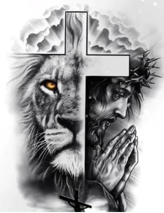 DYAIANGMU Jesus Christ Diamond Art Kits for Adults 11.8x15.7in | 5D Lion Diamond Art Painting Kit for Adult Beginners, DIY Full Round Drill Gem Art Diamond Dots Kits for Home Wall Decor - color: B17857