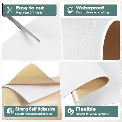 FONUNO Neoprene Foam Padding with Adhesive Closed Cell Foam, White | Self Adhesive Foam Sheets Neoprene Foam Roll Padding for Gaskets Liner Crafts DIY, 12" Wide x 59" Long x 1/8" Thick - color: White, size: 12" Wide x 59" Long x 1/8" Thick