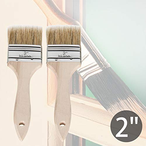 ETERNA 4Pack Household Chip Paint Brush 0.5inch 1inch 1.5inch 2inch Natural Bristles Wooden Handle Flat Brushes Set for Painting, Glue, Oil, Acrylic, Stain - color: 4 Pack- 0.5", 1", 1.5", 2"